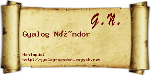 Gyalog Nándor névjegykártya