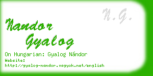 nandor gyalog business card