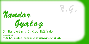 nandor gyalog business card